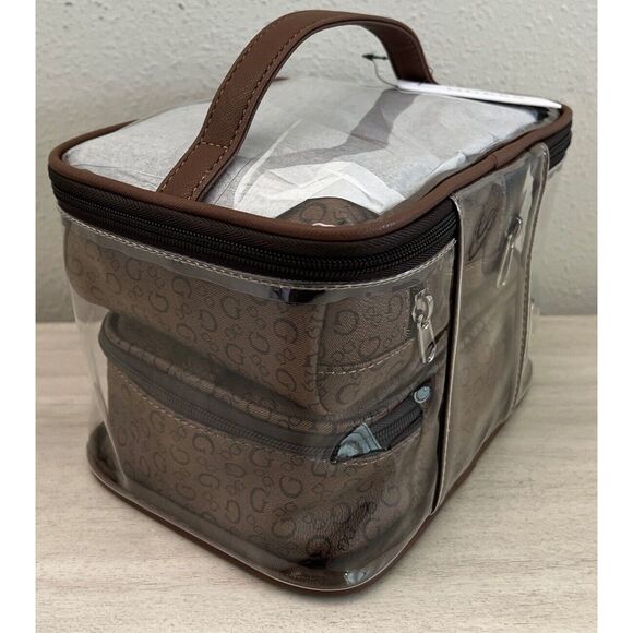 Guess V7200494 COCOA Multi 4-Piece Cosmetic Junction Travel Set Bag - Picture 6 of 7